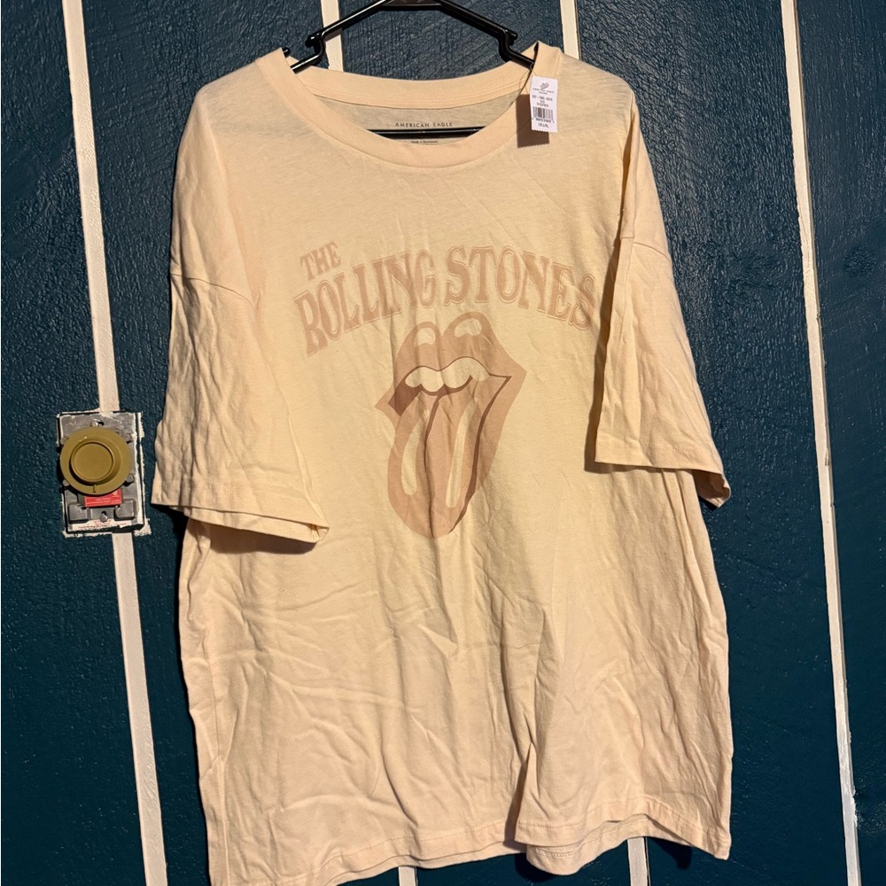 American Eagle Outfitters Cream Rolling Stones Tee